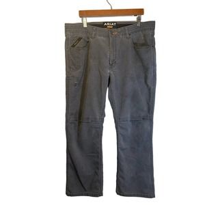 Ariat Pants Mens 38x32 Blue Cargo Rebar M4 Low Rise Boot Work Canvas Outdoors